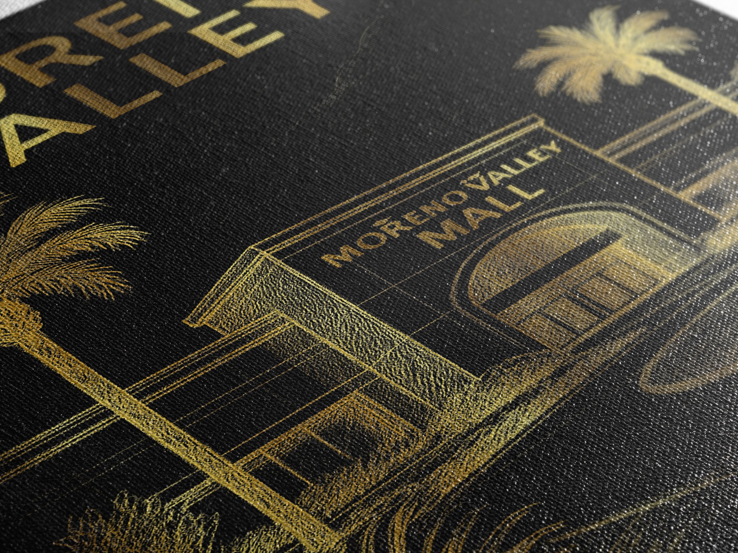 Moreno Valley California Travel Poster, Canvas Print, Black And Gold Line Art, Moreno Valley Art Print, Travel Art Print, Modern Wall Decor
