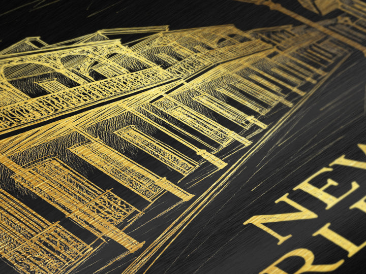 Newport News Virginia travel, Metallic Gold Print, Modern House Art, Metal Art, Wood Framed Art, Wanderlust Gift, Travel Art Prints