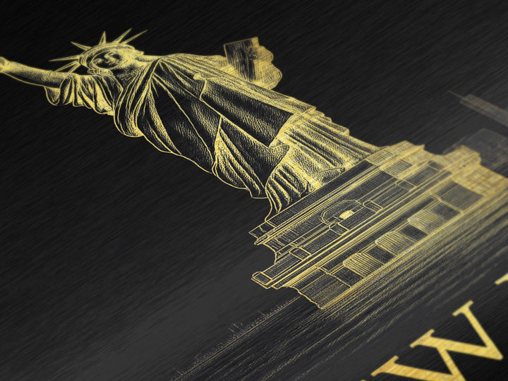 New York New York travel, Metallic Gold Print, College Dorm Décor, Metal Art, Wood Framed Art, Graduation Travel Gift, Traveler Gift