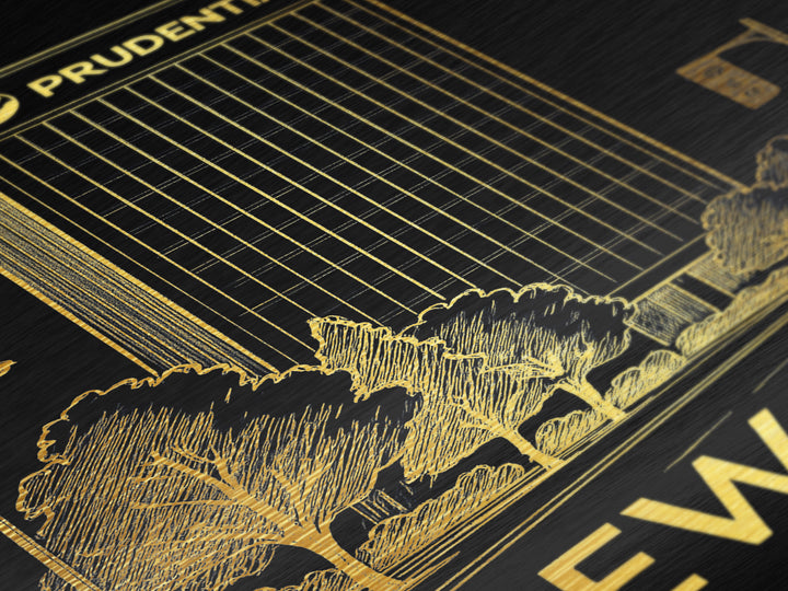 Newark New Jersey art, Metallic Gold Art, Travel Art Prints, Metal Art, Wood Framed Art, Adventure Lover Gift, Traveler Gift