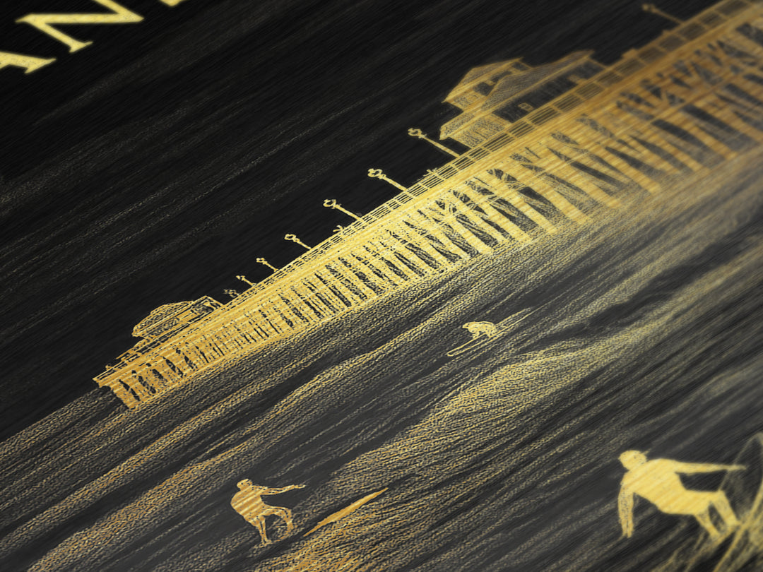 Oklahoma City Oklahoma travel, Metallic Gold Print, Closing Gift, Metal Art, Wood Framed Art, Anniversary Gift, Retirement Travel Gift