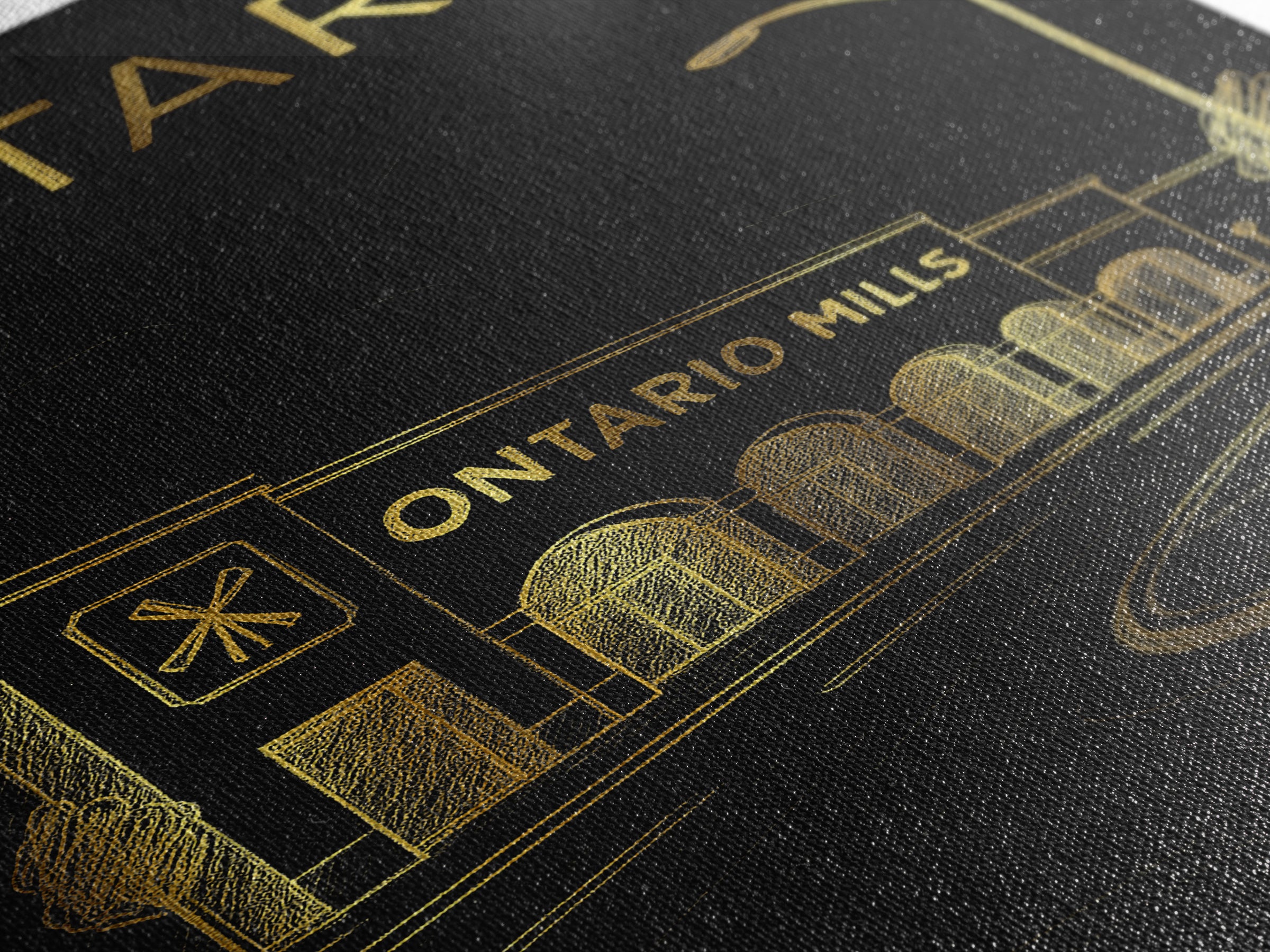 Ontario California Travel Poster, Framed Canvas Print, Black And Gold Line Art, Ontario City Art, Vintage Travel Print, Vintage Travel Art