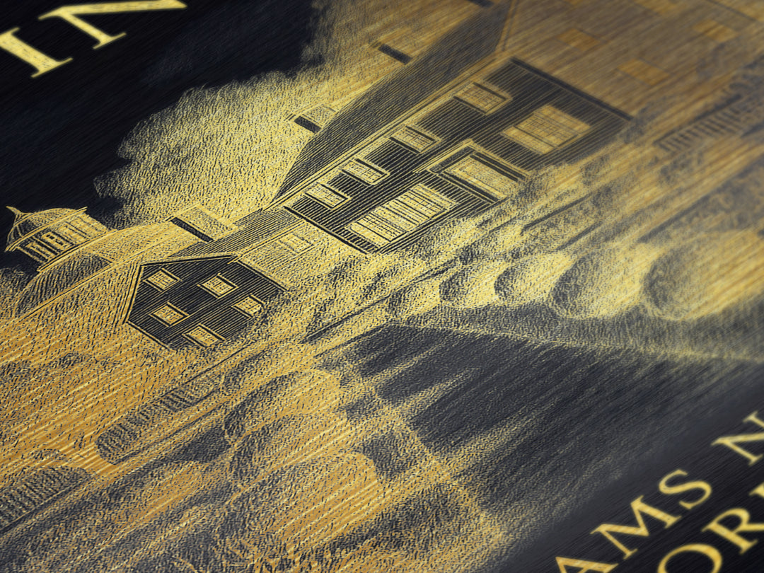 Quincy Massachusetts travel, Metallic Gold Print, College Dorm Décor, Metal Art, Wood Framed Art, Graduation Travel Gift, Traveler Gift