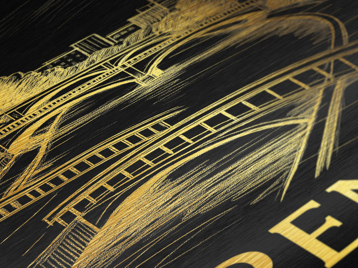 Reno Nevada art, Metallic Gold Art, Travel Art Prints, Metal Art, Wood Framed Art, Adventure Lover Gift, Traveler Gift