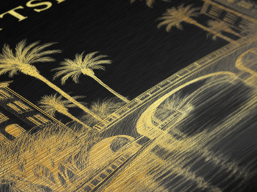 Scottsdale Arizona travel, Metallic Gold Art, Best Friend Gifts, Metal Art, Wood Framed Art, Birthday Travel Gift, Destination Gift