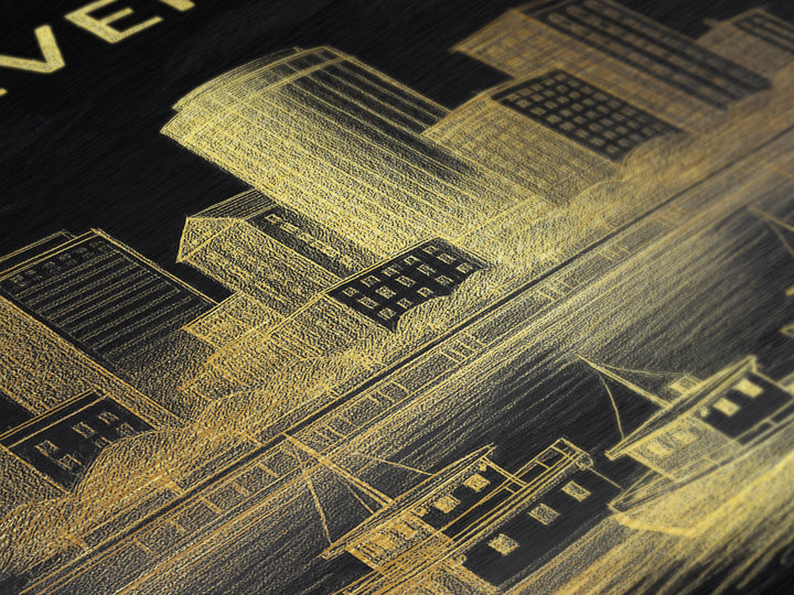 Shreveport Louisiana travel, Metallic Gold Print, Modern House Art, Metal Art, Wood Framed Art, Wanderlust Gift, Travel Art Prints