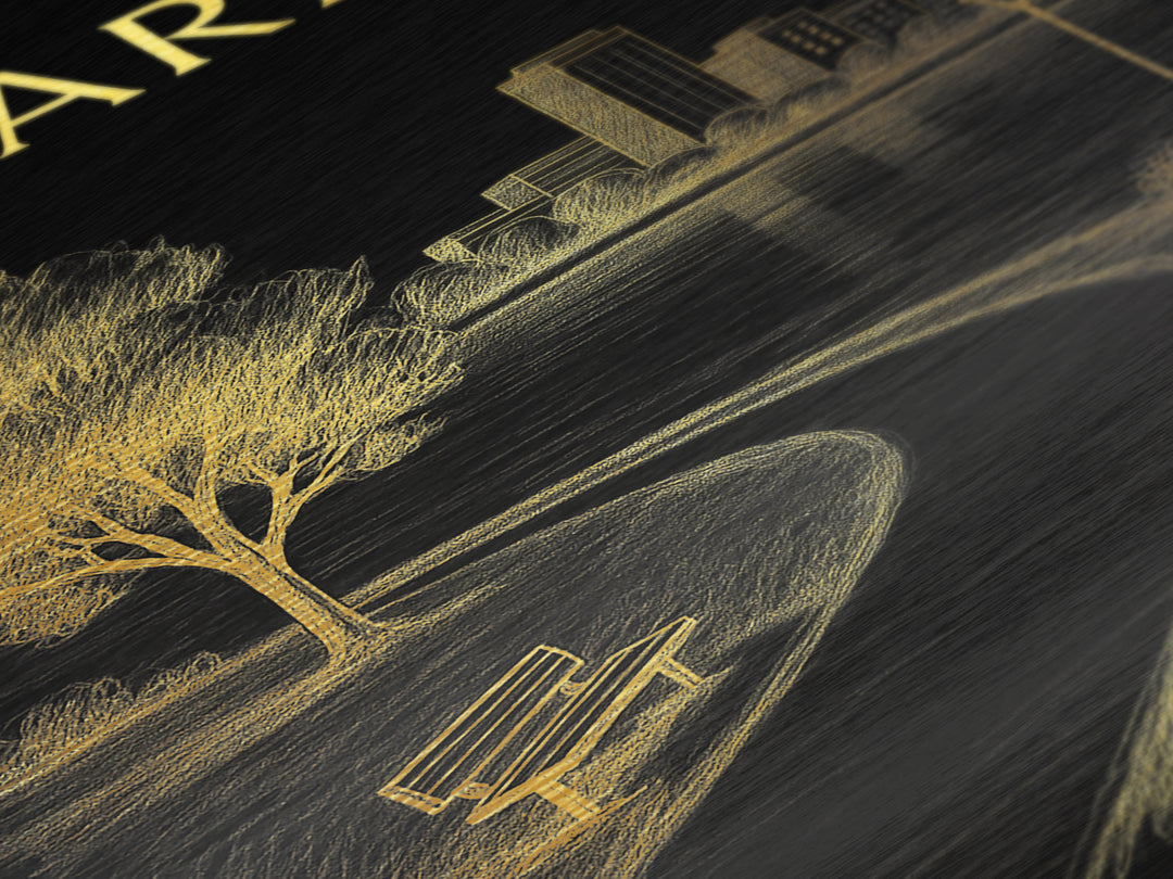Sparks Nevada travel, Metallic Gold Print, Modern House Art, Metal Art, Wood Framed Art, Wanderlust Gift, Travel Art Prints