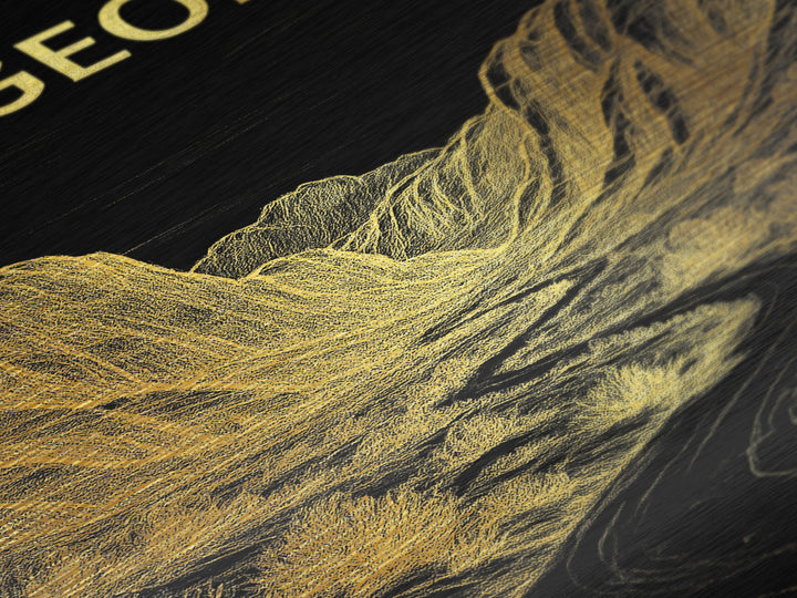 St. George Utah travel, Metallic Gold Print, Modern Skyline Wall Print, Metal Art, Wood Framed Art, Adventure Lover Gift, Travel Gift