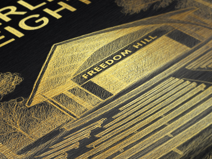 Sterling Heights Michigan travel, Metallic Gold Print, College Dorm Décor, Metal Art, Wood Framed Art, Graduation Travel Gift, Traveler Gift