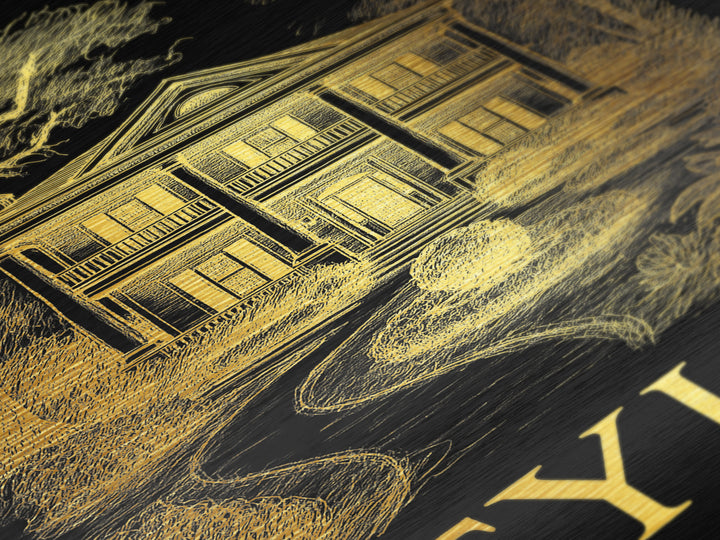 Tyler Texas art, Metallic Gold Art, Office Decor, Metal Art, Wood Framed Art, Graduation Travel Gift, Destination Gift