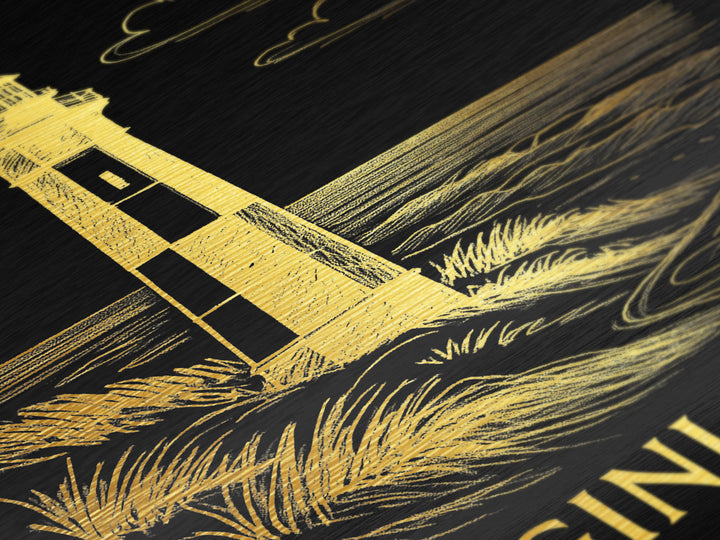 Virginia Beach Virginia art, Metallic Gold Art, Wood Framed Art, Metal Art, Travel Art Prints, Metallic Gold Art, Modern Art