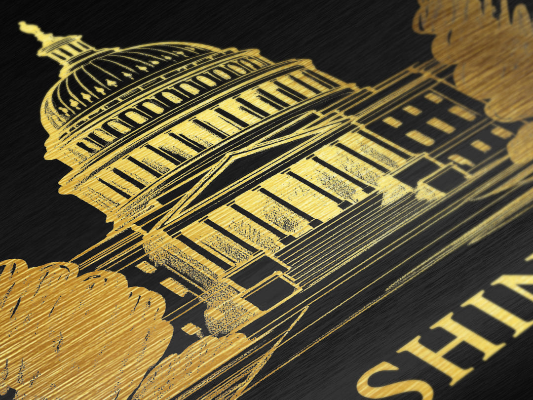 Washington DC travel, Metallic Gold Print, Wood Framed Art, Metal Art, Modern Wall Art, Metallic Gold Print, Best Friend Gift