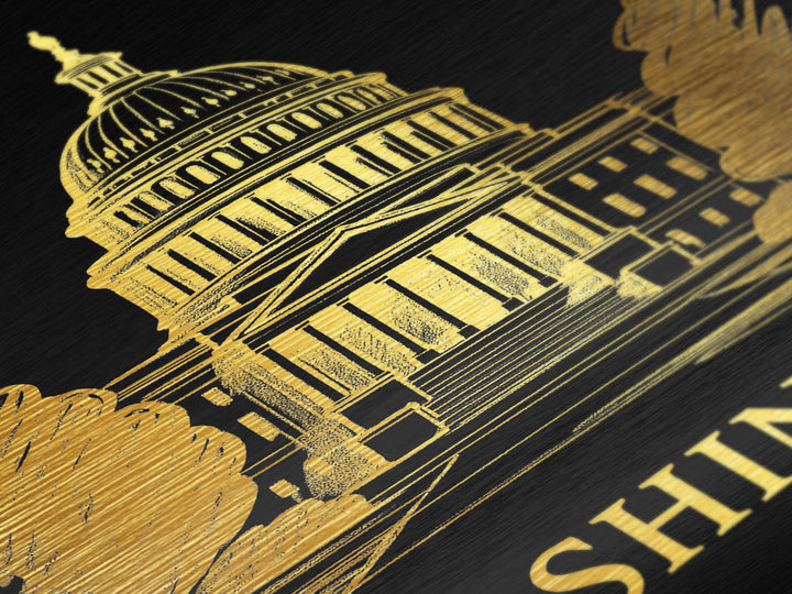 Washington DC travel, Metallic Gold Print, Wood Framed Art, Metal Art, Modern Wall Art, Metallic Gold Print, Best Friend Gift