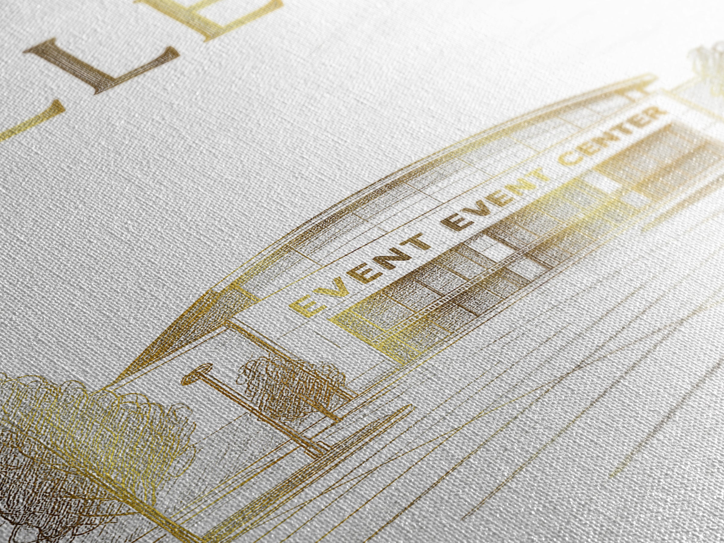 Allen Texas Travel Poster, Canvas Print, Gold Line Drawing Wall Art, Allen Art Print, Office Decor, Wanderlust Decor, Eclectic Wall Decor