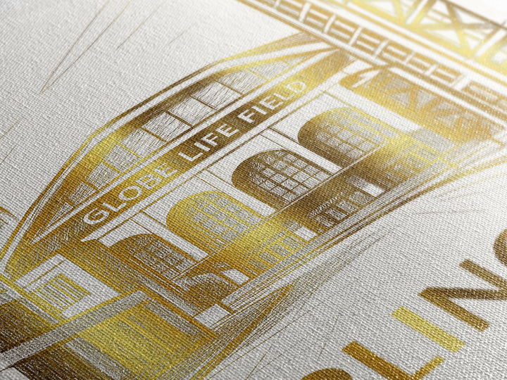Arlington Travel Poster, Framed Canvas Print, Gold Line Drawing Wall Art, Arlington City Art, Travel Poster Art, City Art Print