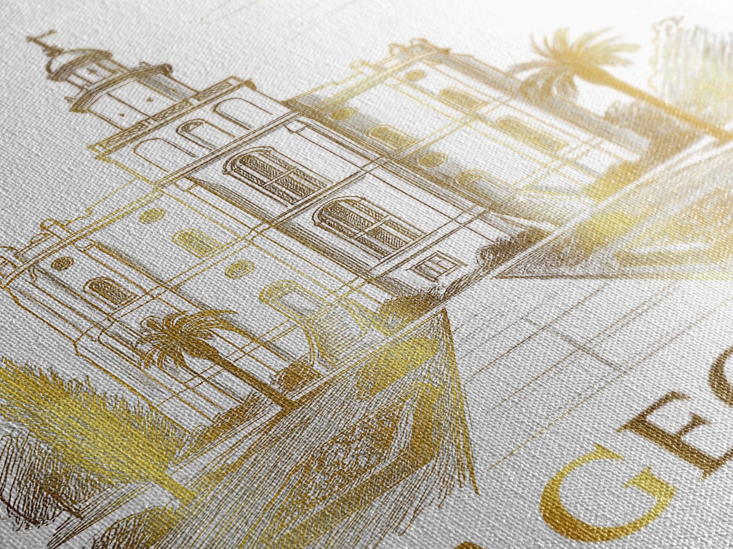 St George Travel Poster, Canvas Print, Gold Line Drawing Wall Art, St George Wall Art, Retro Travel Print, Mid Century Wall Art