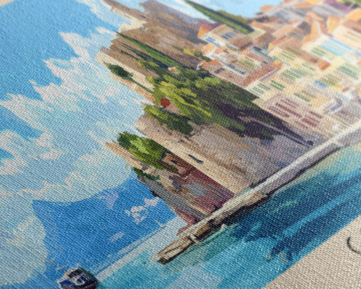 Corfu, Greece Panoramic Print, Vacation Gift, Greece Wall Art, Vacation Wall Art, Vacatation Memories, Beach Decor, Beach Or Lakehouse Art
