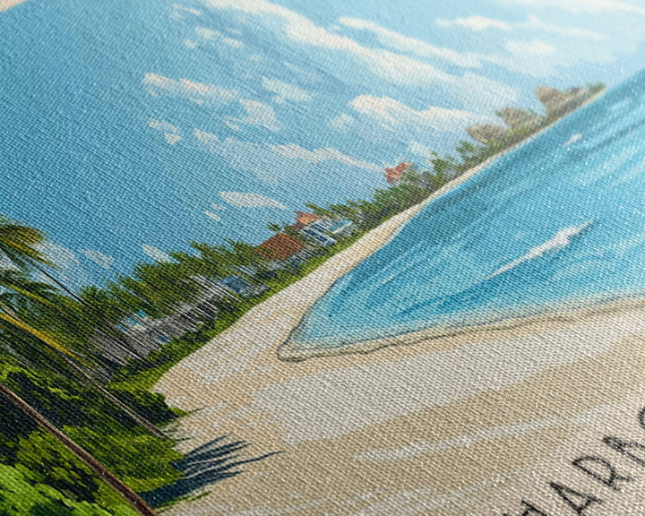 Harbor Beach, Bahamas Panoramic Print, Vacation Gift, Bahamas Wall Art, Beach Painting, Beach Decor, Beach Or Lakehouse Art