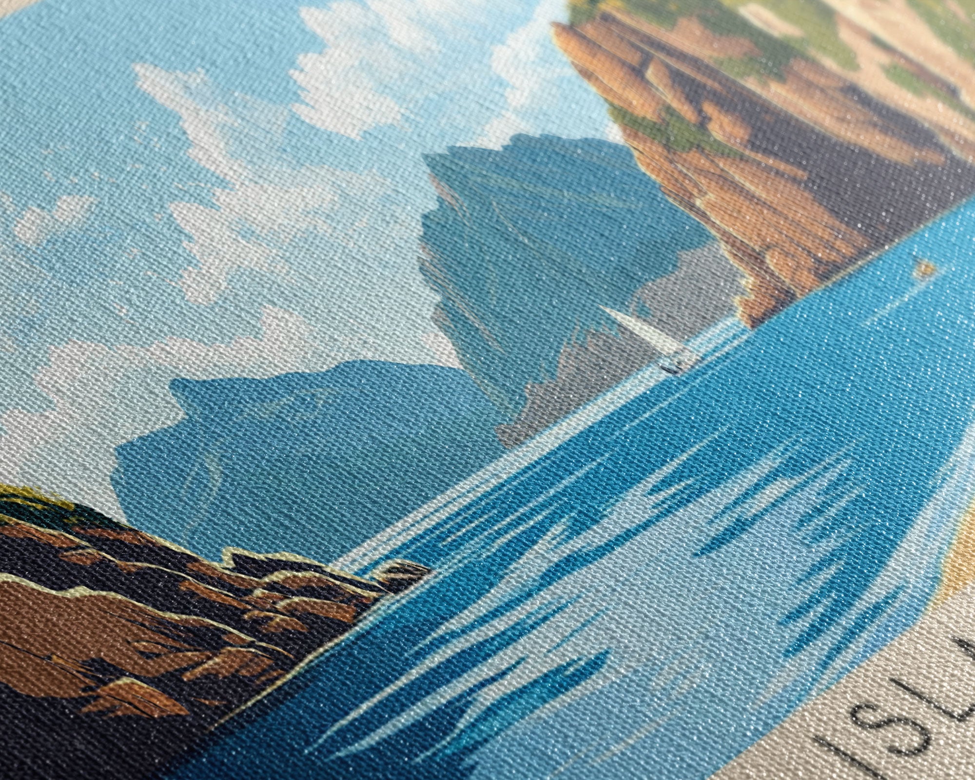 Isla Damas, Chile Panoramic Print, Vacation Gift, Chile Wall Art, Beach Painting, Beach Decor, Large Wall Art, Wood Frame Art