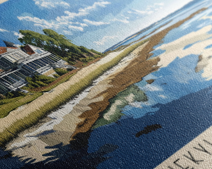 Jekyll Island, Georgia Panoramic Print, Vacation Gift, Georgia Wall Art, Beach Painting, Beach Decor, Large Wall Art, Wood Frame Art