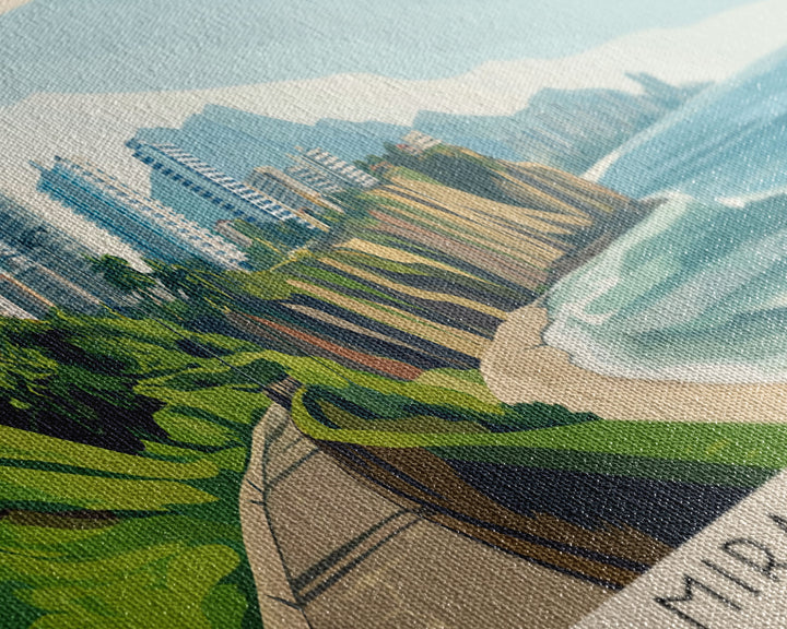 Miraflores, Peru Panoramic Print, Vacation Gift, Peru Wall Art, Beach Painting, Beach Decor, Beach Or Lakehouse Art