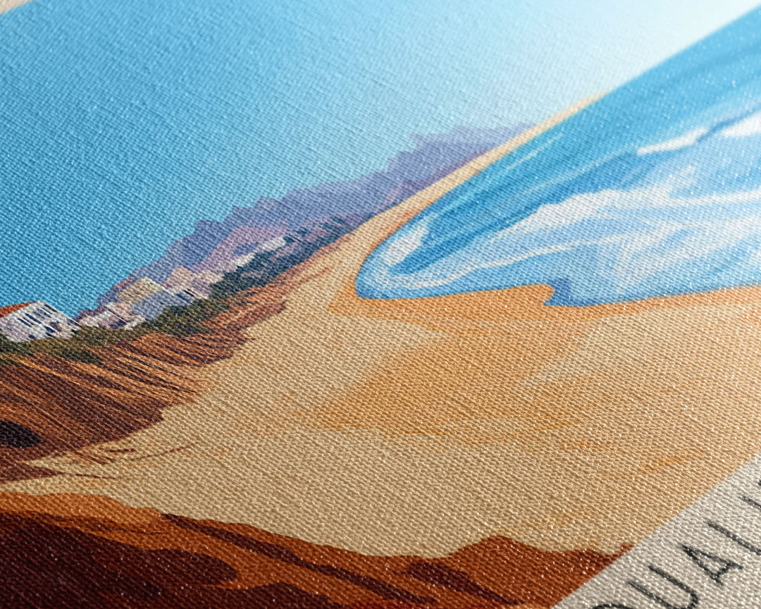 Oualidia Beach, Morocco Panoramic Beach Print, Vacation Gift, Morocco Wall Art, Framed Canvas Print, Framed Beach Painting