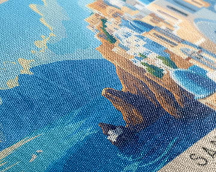 Santorini, Greece Panoramic Print, Vacation Gift, Greece Wall Art, Vacation Wall Art, Vacatation Memories, Beach Decor, Beach Or Lakehouse Art