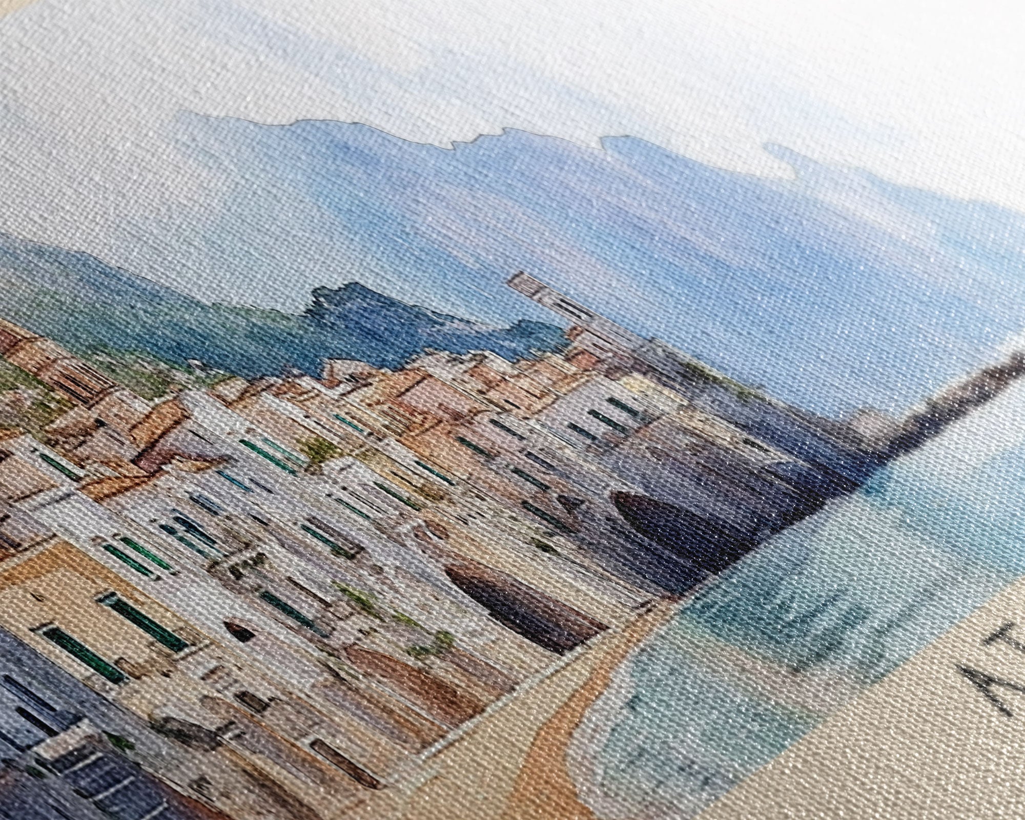 Atrani, Italy Watercolor Beach Print, Vacation Gift, Italy Wall Art, Beach Painting, Beach Decor, Beach Painting