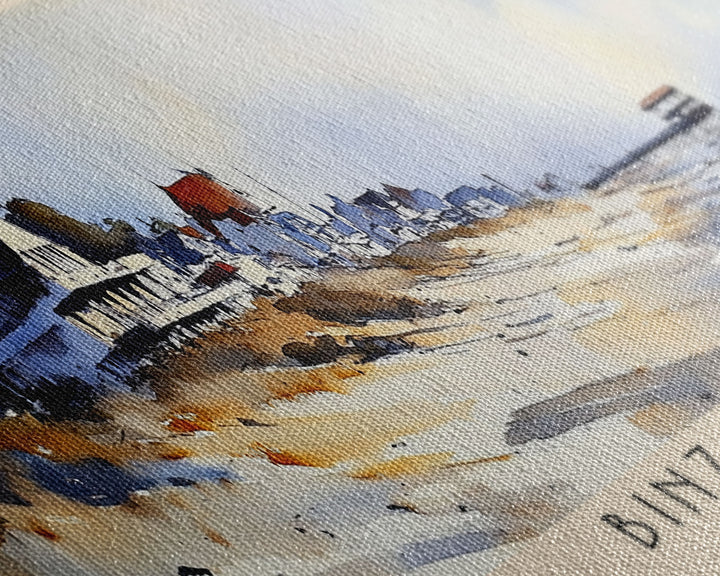 Binz Beach, Germany Watercolor Print, Vacation Gift, Germany Wall Art, Vacation Wall Art, Vacatation Memories, Beach Decor, Beach Or Lakehouse Art
