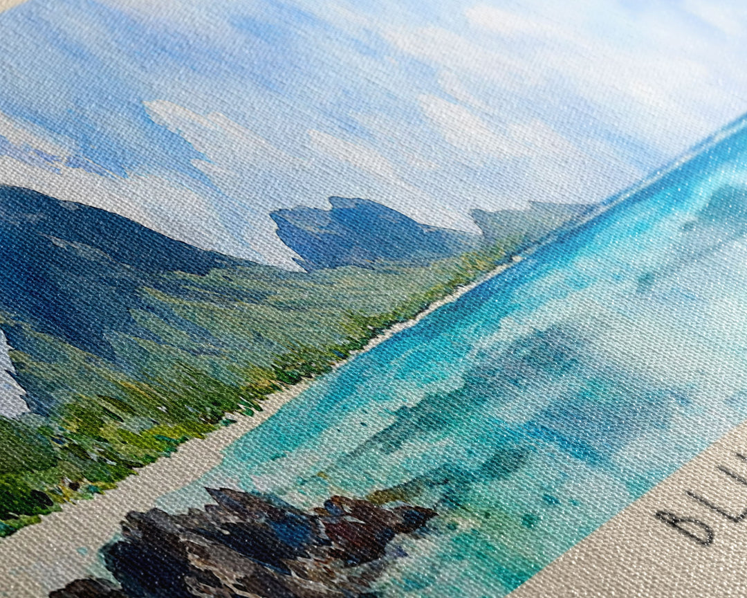 Blue Bay, Mauritius Watercolor Print, Vacation Gift, Mauritius Wall Art, Vacation Wall Art, Vacatation Memories, Beach Decor, Beach Or Lakehouse Art