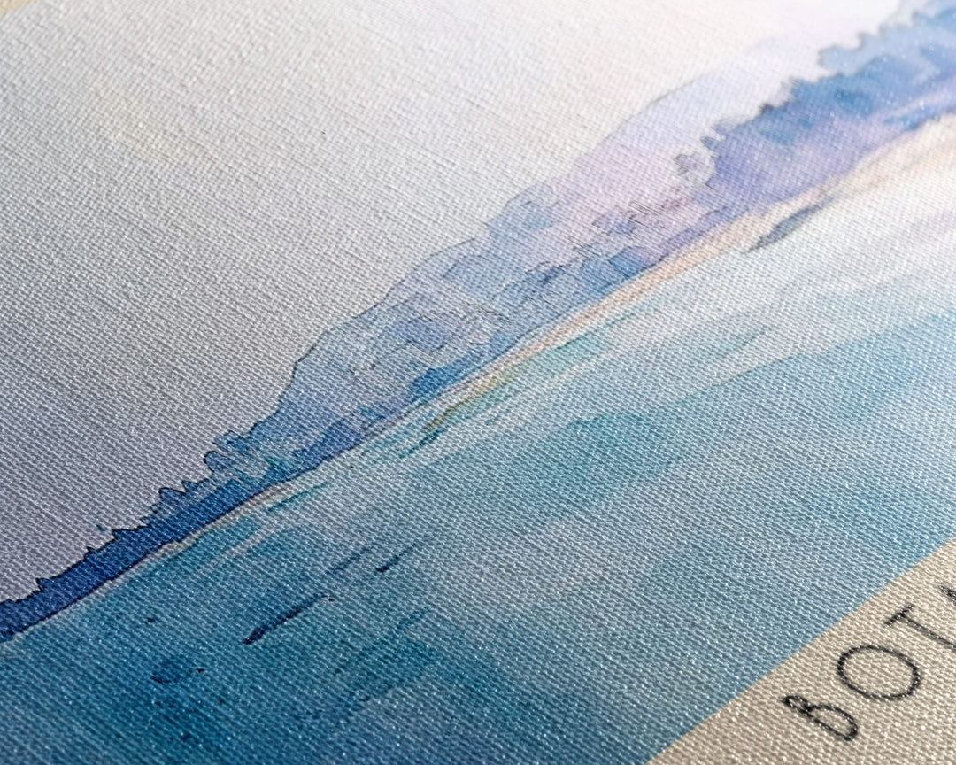 Botany Bay, United Kingdom Watercolor Print, Vacation Gift, United Kingdom Wall Art, Beach Painting, Beach Decor, Large Wall Art, Wood Frame Art