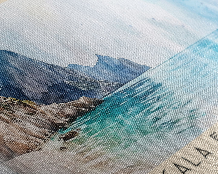 Cala Fornells, Spain Watercolor Print, Vacation Gift, Spain Wall Art, Beach Painting, Beach Decor, Beach Or Lakehouse Art