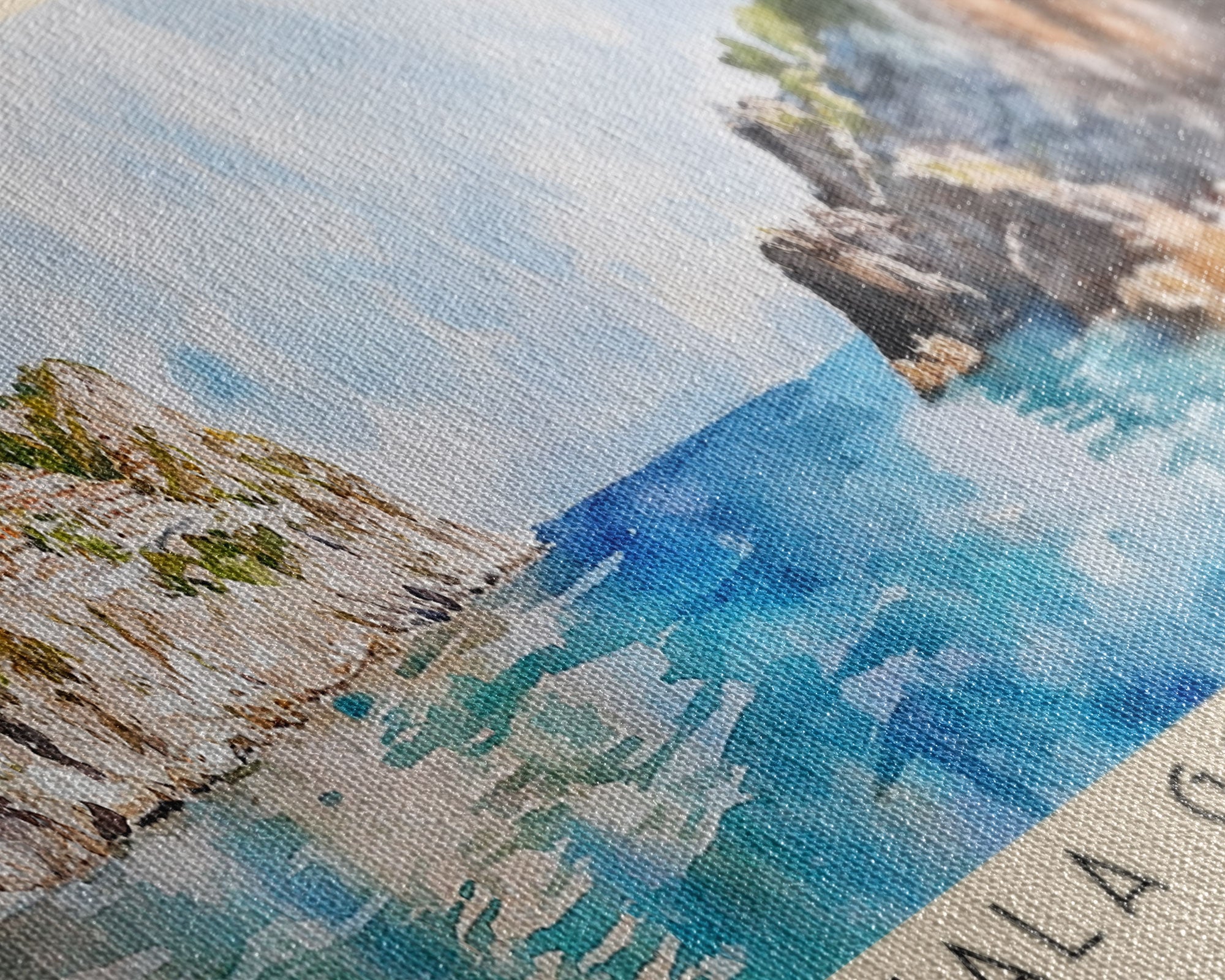 Cala Goloritzé, Italy Watercolor Beach Print, Vacation Gift, Italy Wall Art, Beach Painting, Beach Decor, Beach Painting