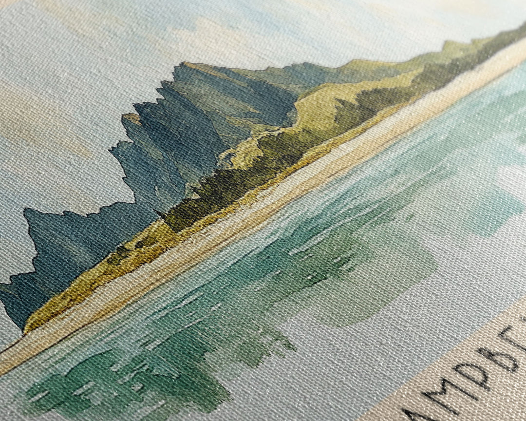 Campbell Island, New Zealand Watercolor Print, Vacation Gift, New Zealand Wall Art, Vacation Wall Art, Vacatation Memories, Beach Decor, Beach Or Lakehouse Art