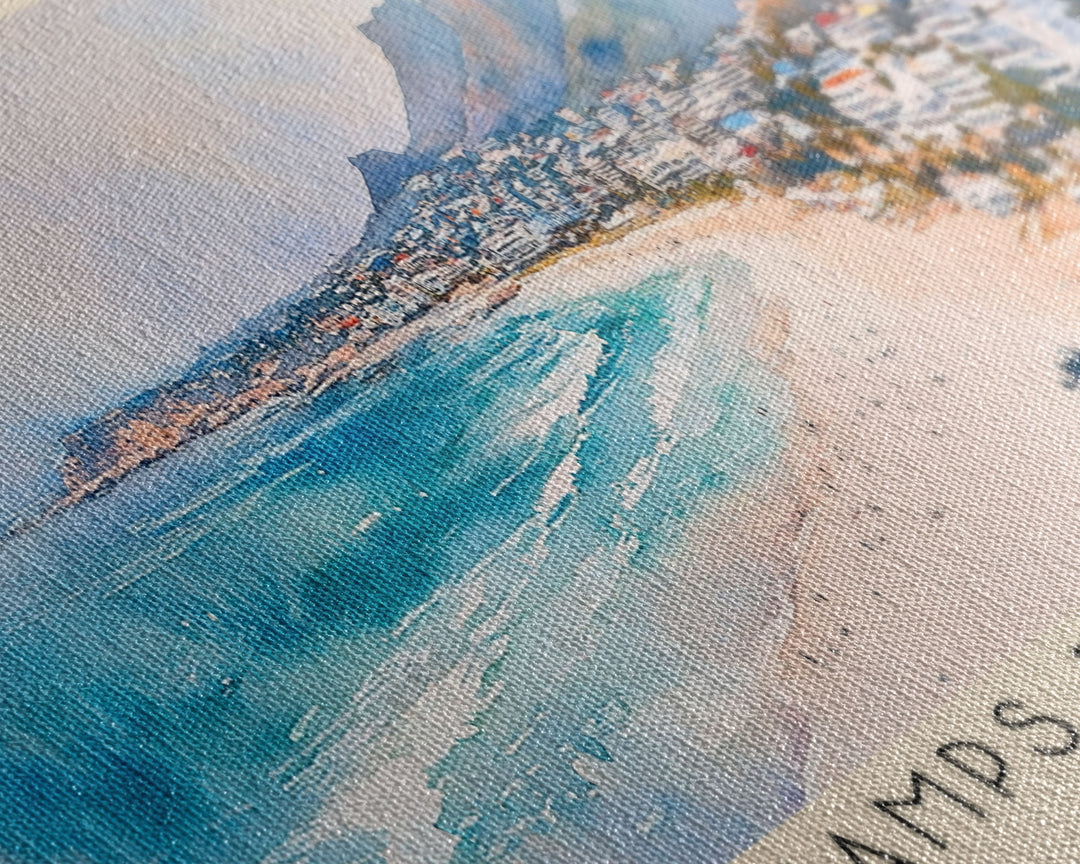 Camps Bay Beach, South Africa Watercolor Print, Vacation Gift, South Africa Wall Art, Beach Painting, Beach Decor, Beach Or Lakehouse Art