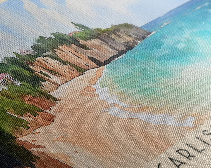 Carlisle Beach, Barbados Watercolor Print, Vacation Gift, Barbados Wall Art, Beach Painting, Beach Decor, Beach Or Lakehouse Art
