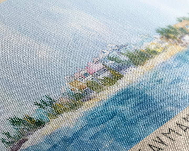 Cayman Islands, United Kingdom Watercolor Beach Print, Vacation Gift, United Kingdom Wall Art, Beach Painting, Beach Decor, Beach Painting