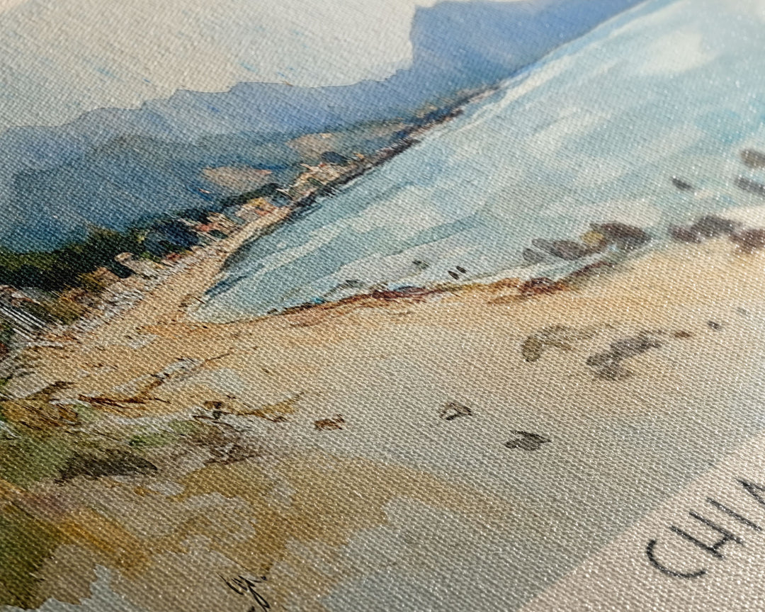 Chia Beach, Italy Watercolor Print, Vacation Gift, Italy Wall Art, Beach Painting, Beach Decor, Beach Or Lakehouse Art