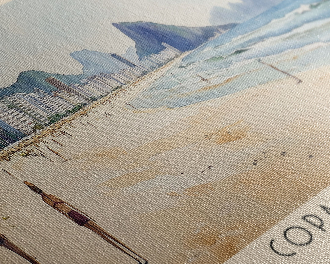 Copacabana, Brazil Watercolor Print, Vacation Gift, Brazil Wall Art, Beach Painting, Beach Decor, Beach Or Lakehouse Art