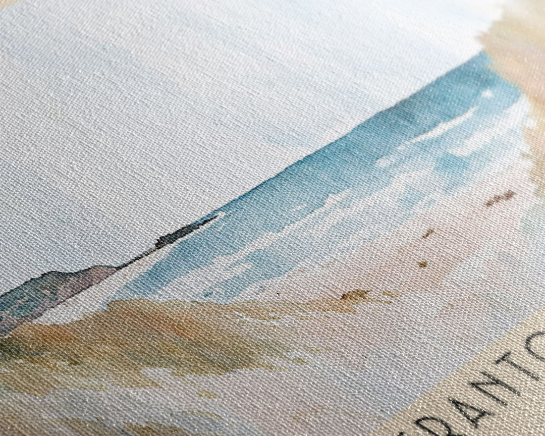 Crantock Beach, United Kingdom Watercolor Print, Vacation Gift, United Kingdom Wall Art, Beach Painting, Beach Decor, Beach Or Lakehouse Art