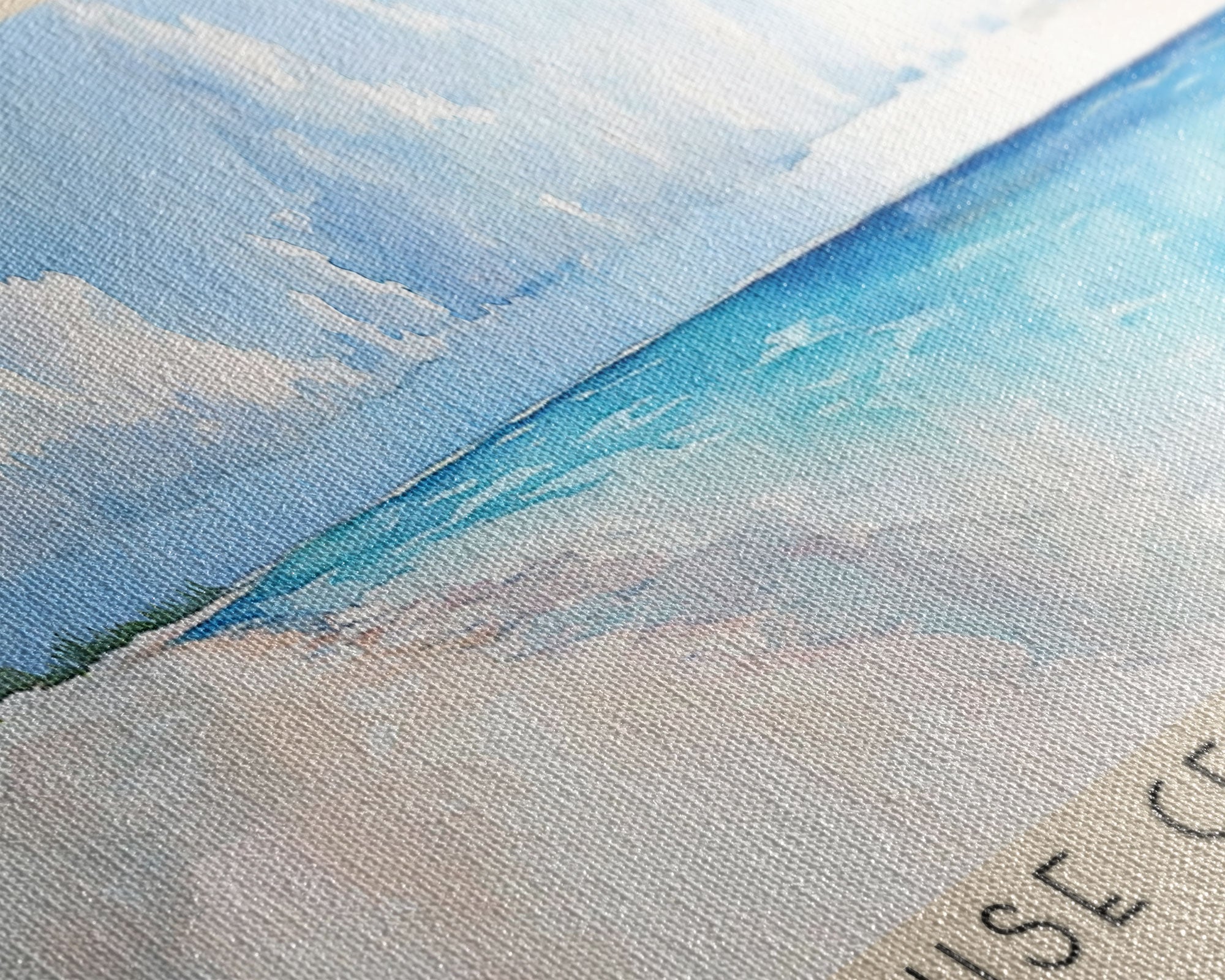 Cruise Center Beach, Turks and Caicos Watercolor Print, Vacation Gift, Turks and Caicos Wall Art, Beach Painting, Beach Decor, Large Wall Art, Wood Frame Art