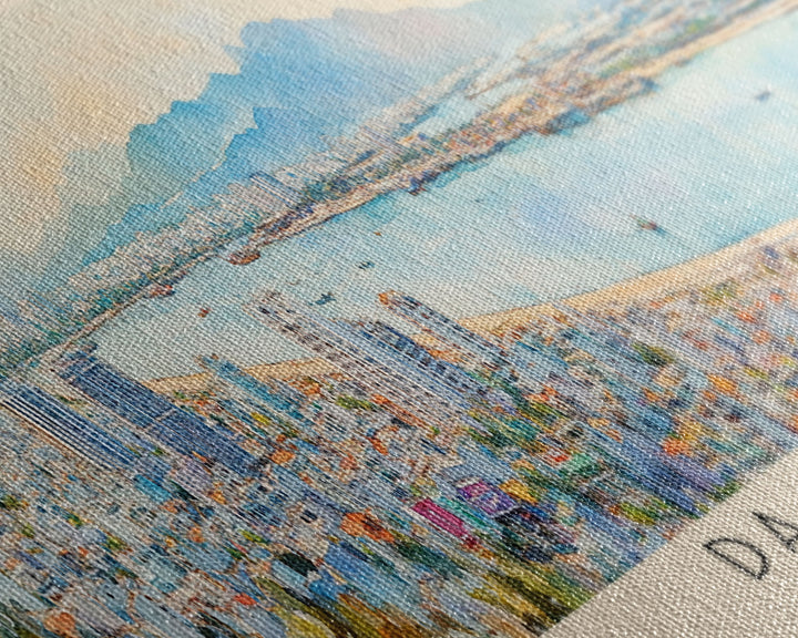 Da Nang, Vietnam Watercolor Print, Vacation Gift, Vietnam Wall Art, Vacation Wall Art, Vacatation Memories, Beach Decor, Beach Or Lakehouse Art
