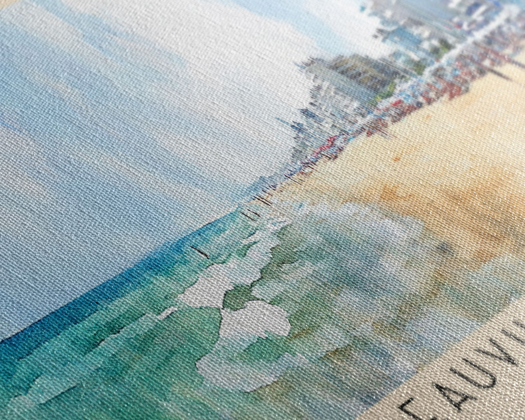 Deauville Beach, France Watercolor Print, Vacation Gift, France Wall Art, Beach Painting, Beach Decor, Beach Or Lakehouse Art