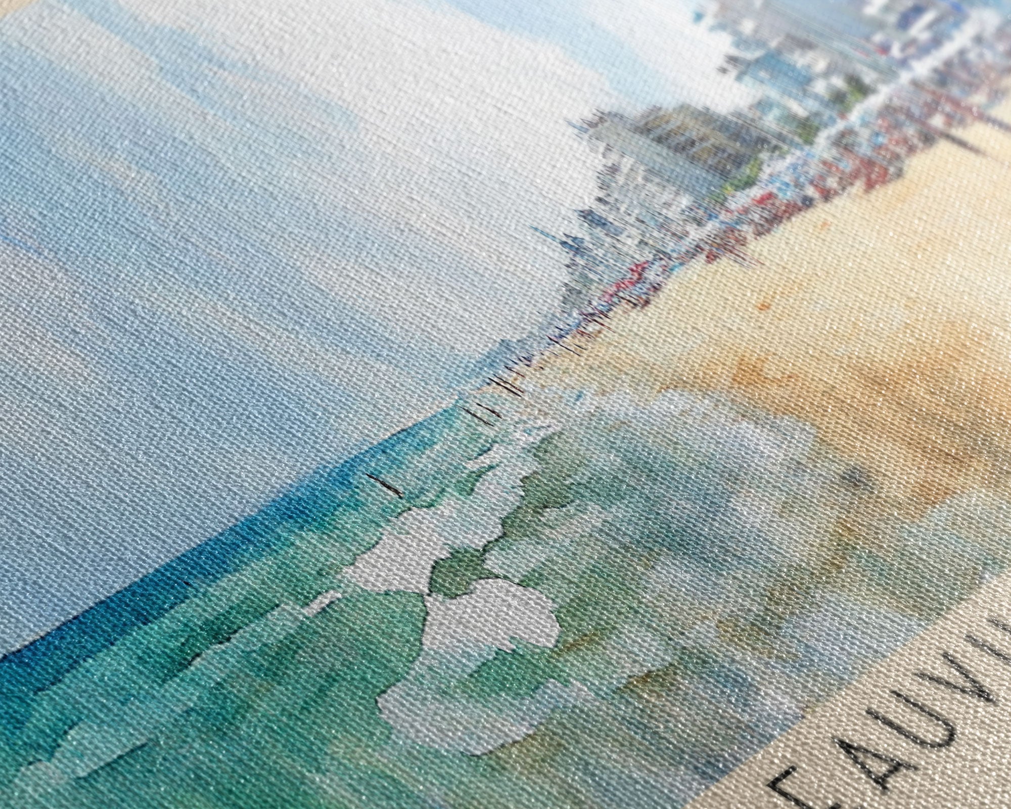 Deauville Beach, France Watercolor Print, Vacation Gift, France Wall Art, Beach Painting, Beach Decor, Beach Or Lakehouse Art