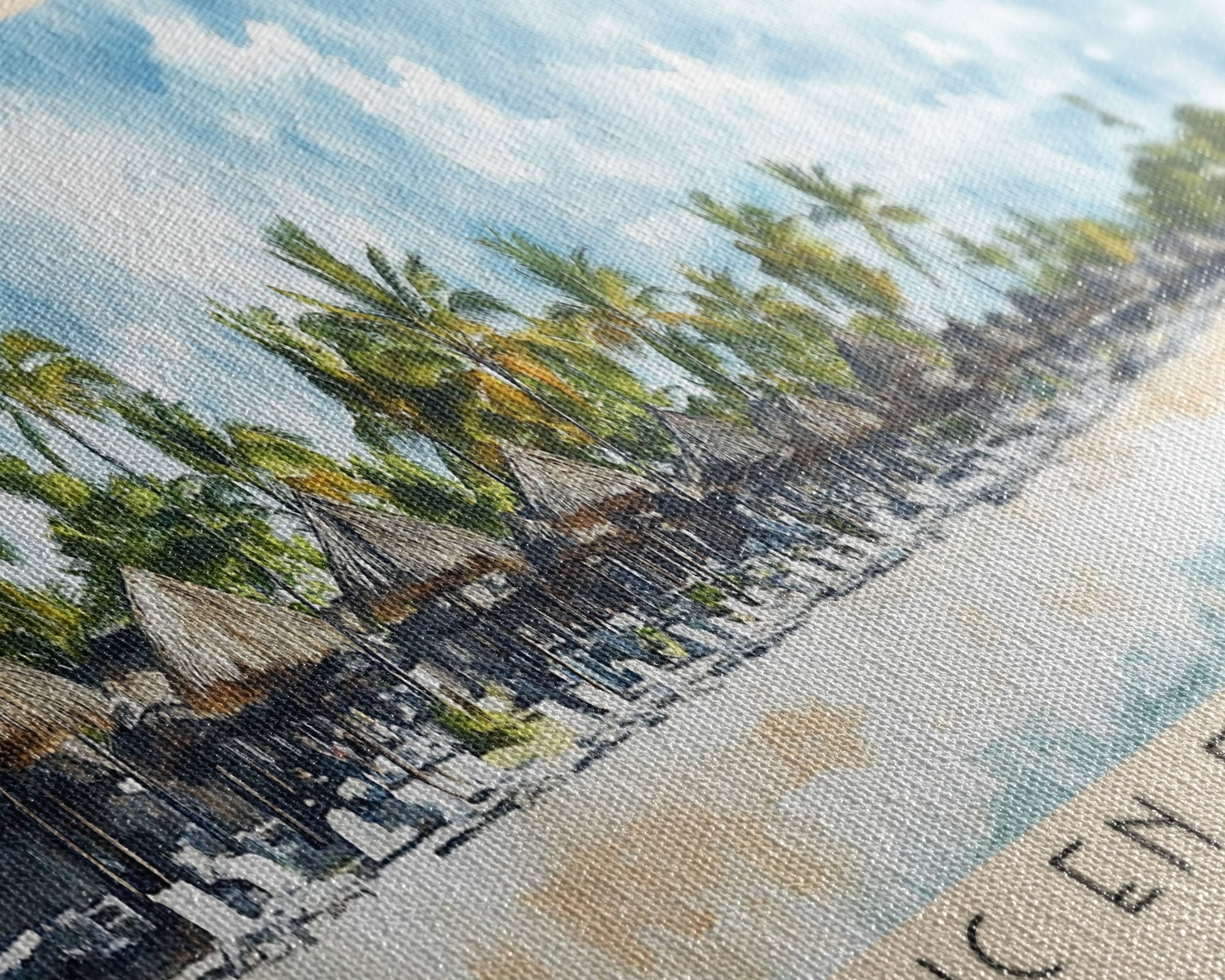 Flic en Flac Beach, Mauritius Watercolor Beach Print, Vacation Gift, Mauritius Wall Art, Beach Painting, Beach Decor, Beach Painting