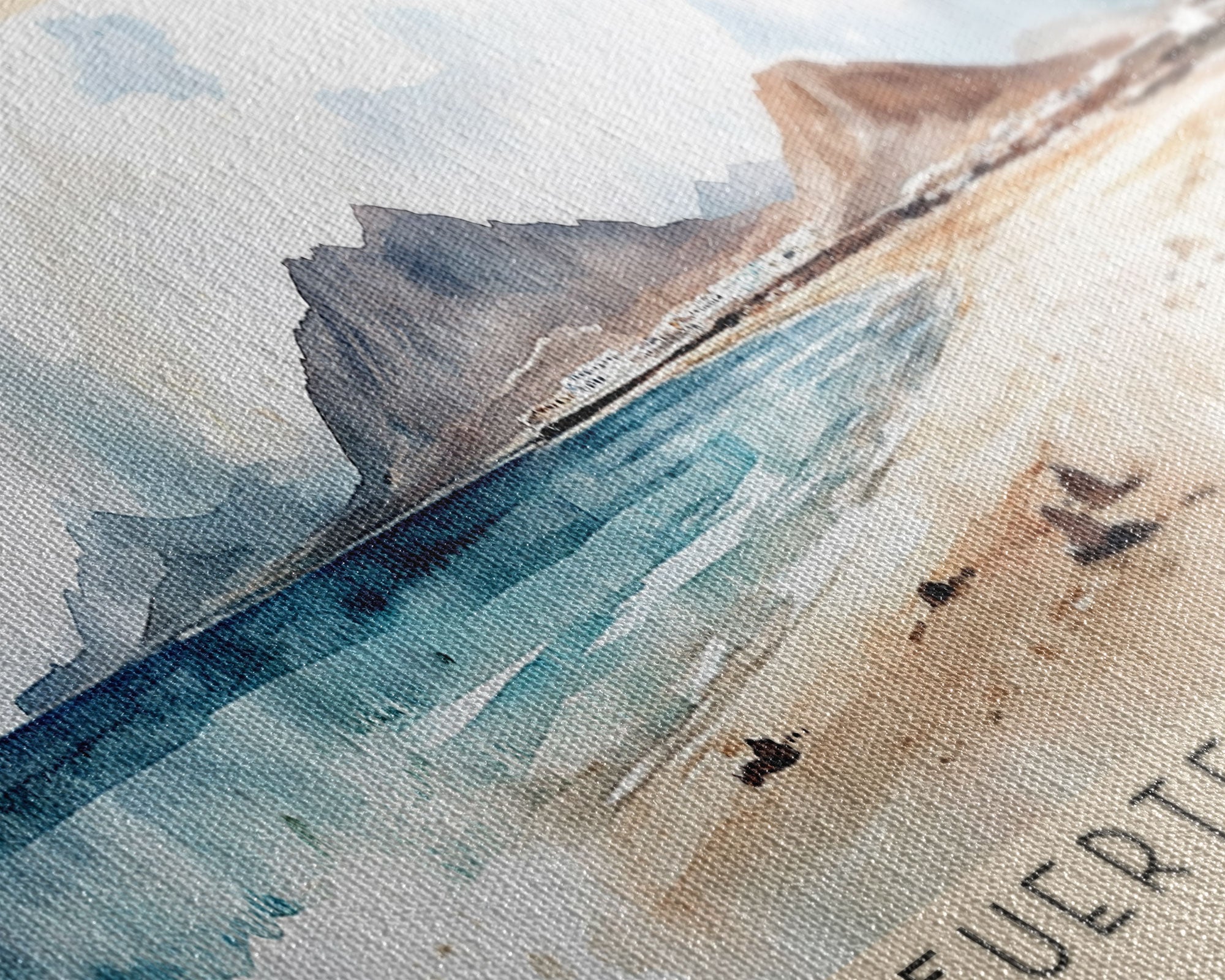 Fuerteventura, Spain Watercolor Print, Vacation Gift, Spain Wall Art, Beach Painting, Beach Decor, Beach Or Lakehouse Art