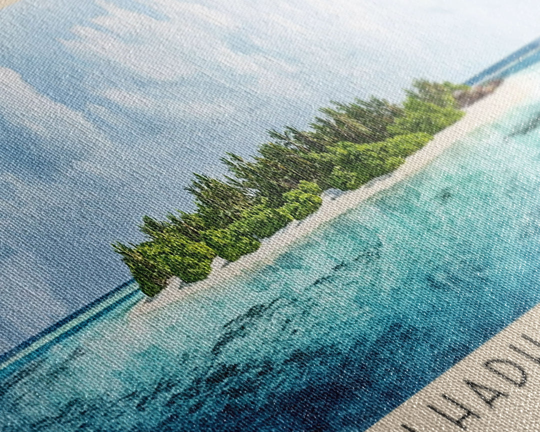 Fulhadhoo Island, Maldives Watercolor Beach Print, Vacation Gift, Maldives Wall Art, Beach Painting, Beach Decor, Beach Painting