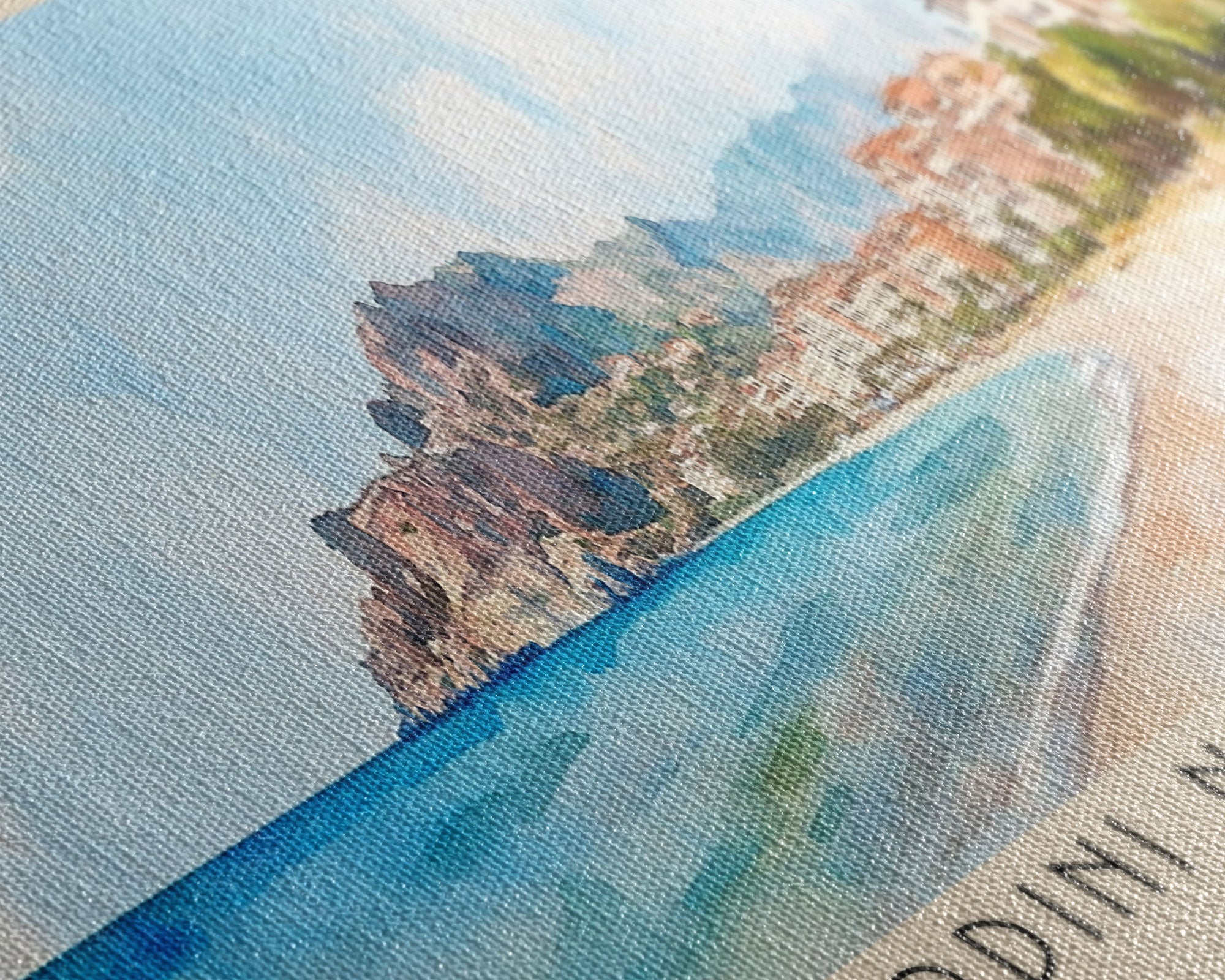 Giardini naxos beach, Italy Watercolor Beach Print, Vacation Gift, Italy Wall Art, Beach Painting, Beach Decor, Beach Painting