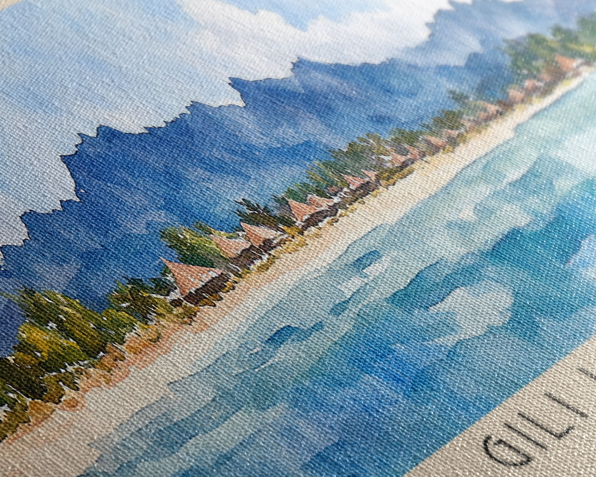 Gili Islands, Indonesia Watercolor Beach Print, Vacation Gift, Indonesia Wall Art, Beach Painting, Beach Decor, Beach Painting