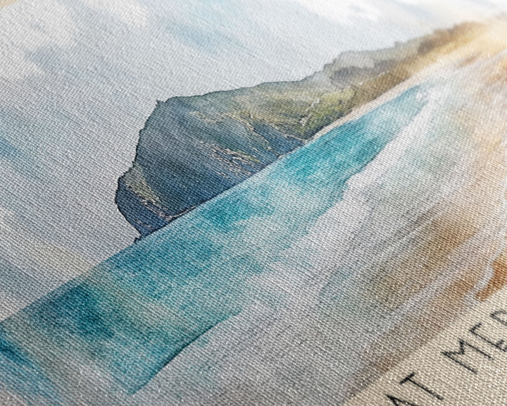 Great Mercury Island, New Zealand Watercolor Print, Vacation Gift, New Zealand Wall Art, Vacation Wall Art, Vacatation Memories, Beach Decor, Beach Or Lakehouse Art